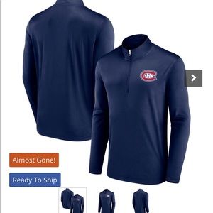Men's Montreal Canadiens Fanatics Branded Navy Underdog Mindset Quarter-Zip Top